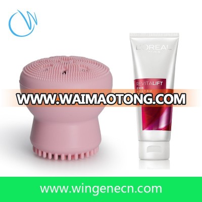 Pink Little Octopus Facial Brush Massage Clean Small Simple Silicone Jellyfish Cleansing Brush