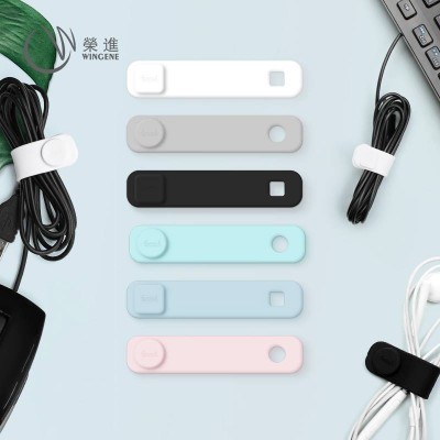 2021 Eco Friendly Soft Durable Colorful Flexible Earphone Wire Usb Cable Organizer Reusable Silicone Cable Ties